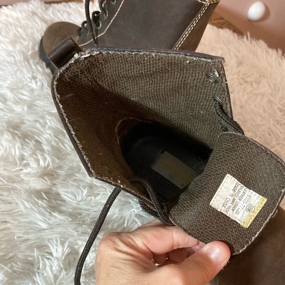 Melrose Brown Lace-Up Combat Boots - Picture 13 of 14